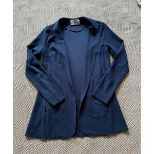 Ruff Hewn Womens Jacket Blazer Lightweight Stretch Navy Blue Pockets Sz Xs